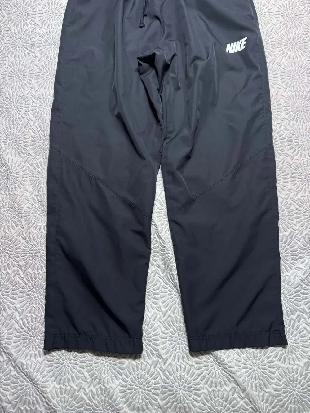 Nike Men's Dark Navy XL Nylon Track Pants with Ankle Zips